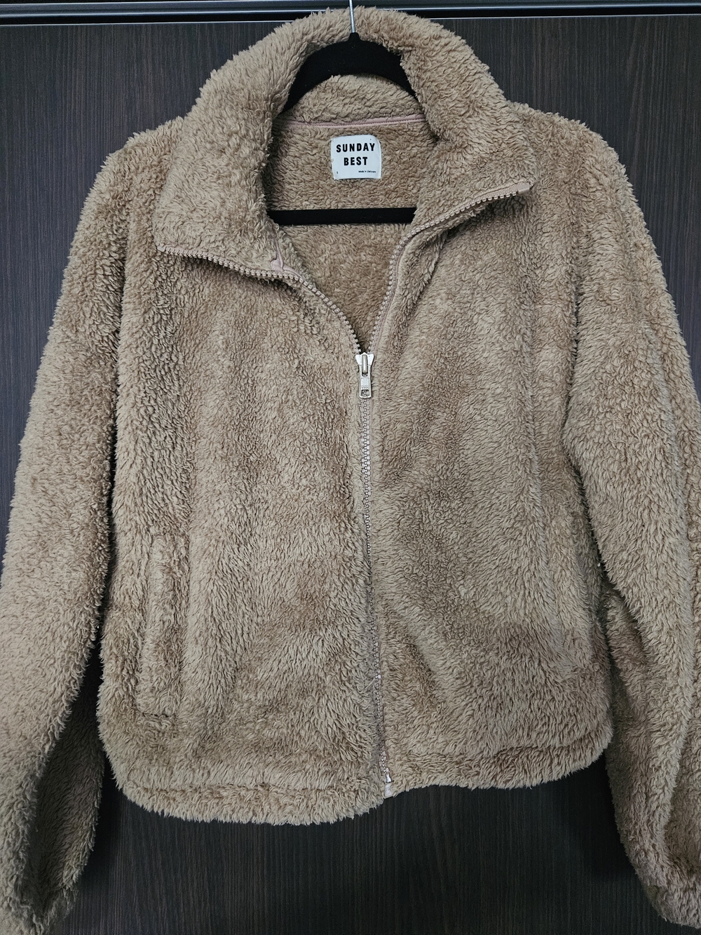 294. Sunday Best Mockneck Fuzzy Zip-Up Jacket